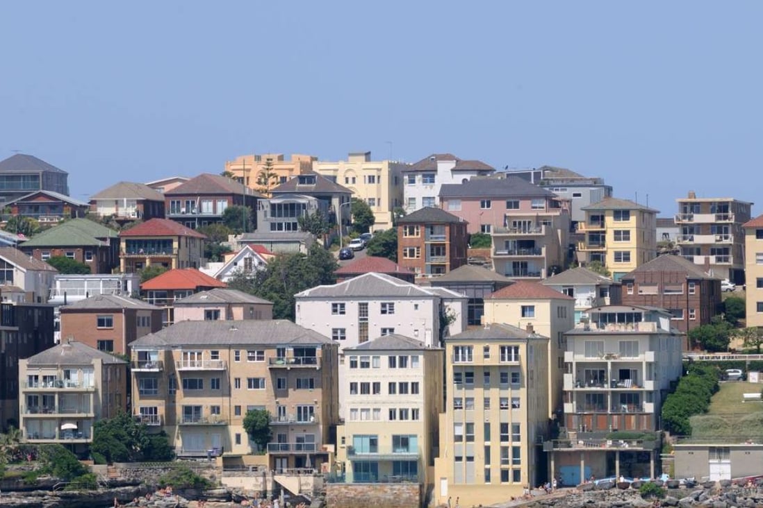 Beachfront properties on Bondi Beach in Sydney