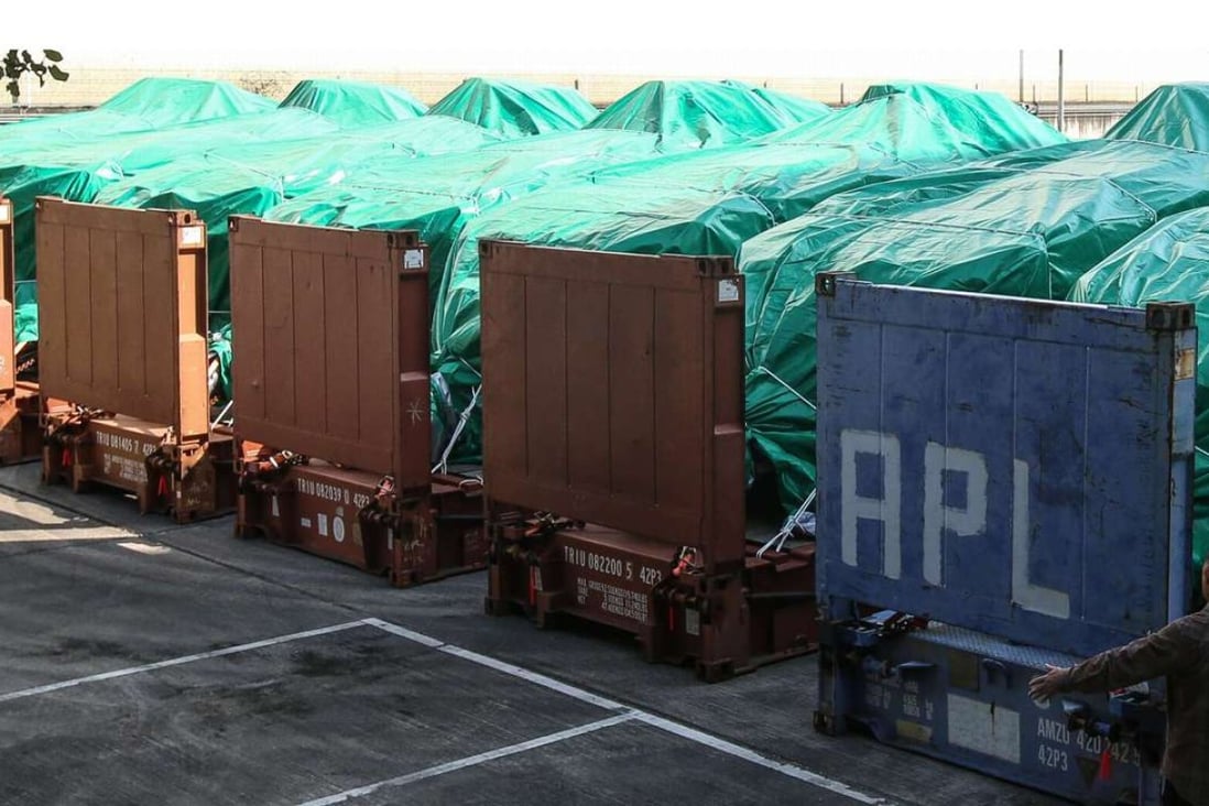 Nine armoured personnel carriers belonging to Singapore are being held at a facility in Tuen Mun after they were discovered by Hong Kong customs on a cargo vessel originating from Taiwan. Photo: David Wong