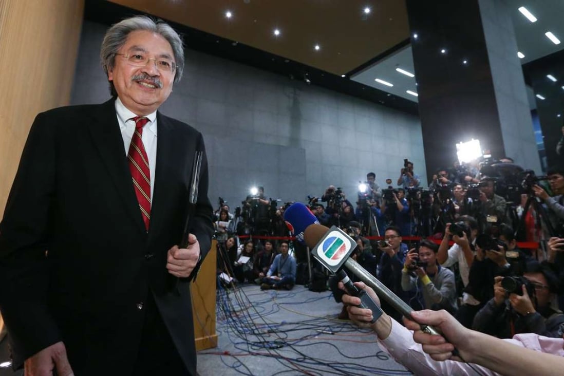 John Tsang announces his resignation but declines to say whether he will run for the top job. Photo: Sam Tsang