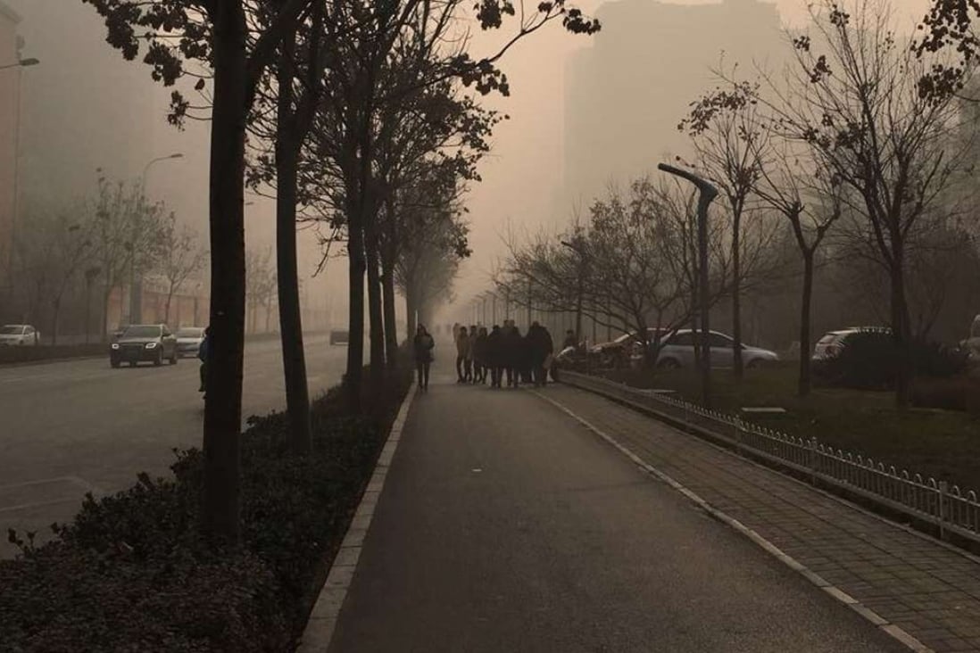 A photo taken by a resident showing a street in Shijiazhuang in China’s northern Hebei province. Photo: Internet