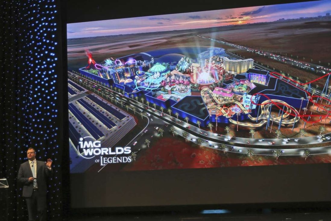 IMG Worlds of Adventure chief executive Lennard Otto addresses the media in Dubai, home to the world's largest indoor theme park. Photo: AP
