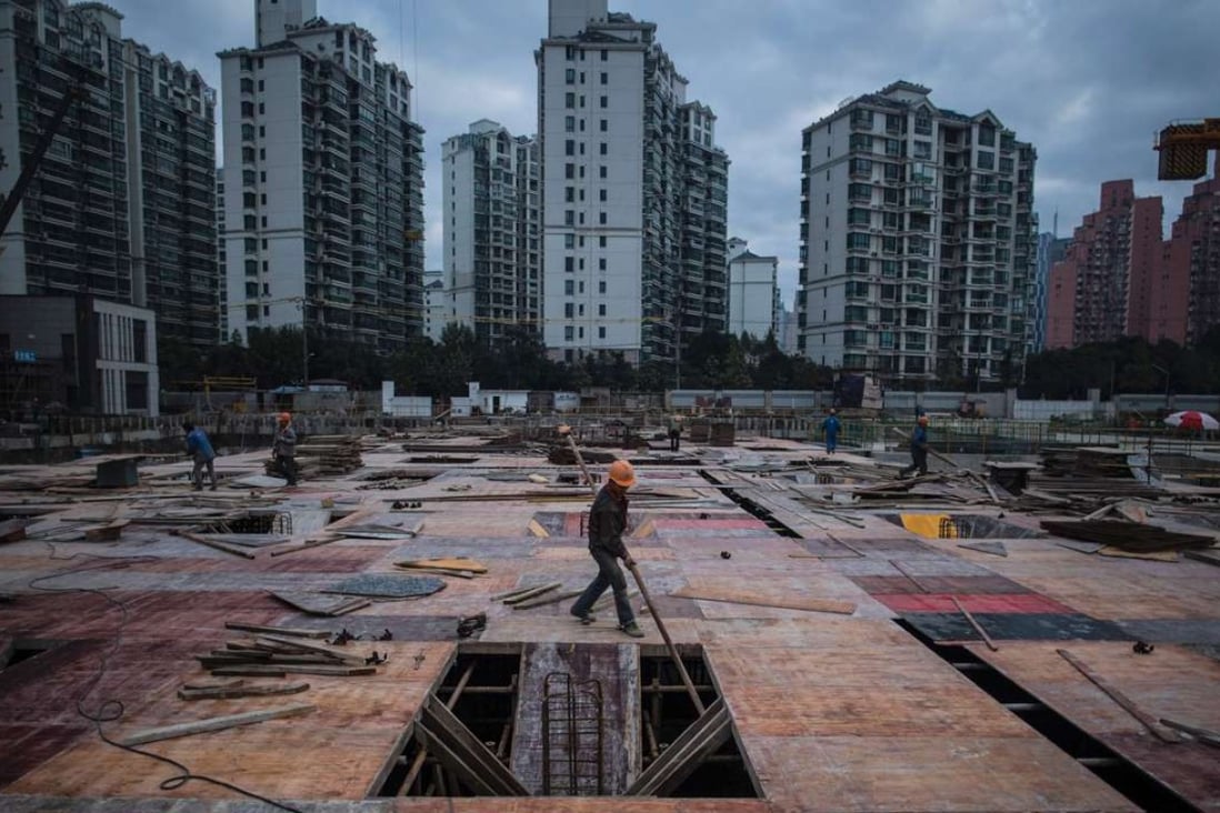 A construction site of a residential skyscraper in Shanghai. Photo: AFP