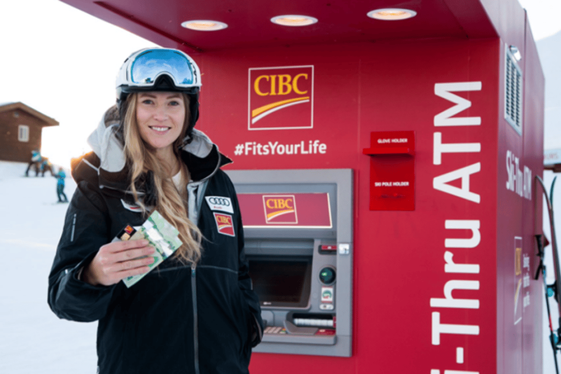 first ski thru atm at whistler