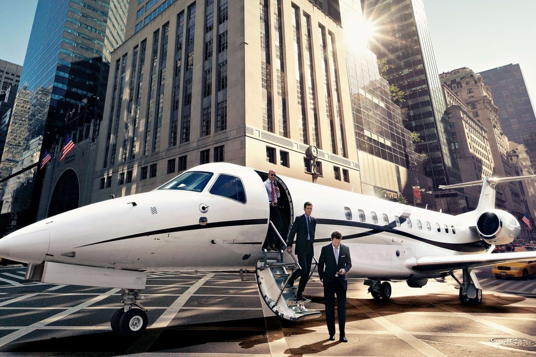 A Victor jet landed on Fifth Avenue in New York City.