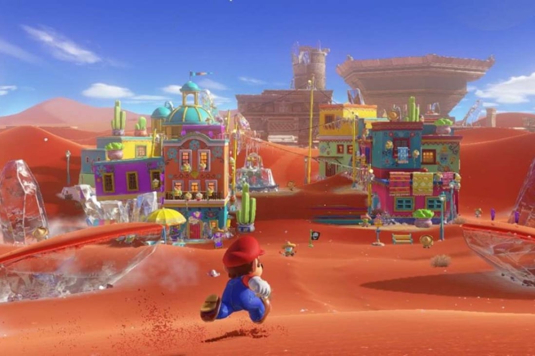A still from the game Super Mario Odyssey.