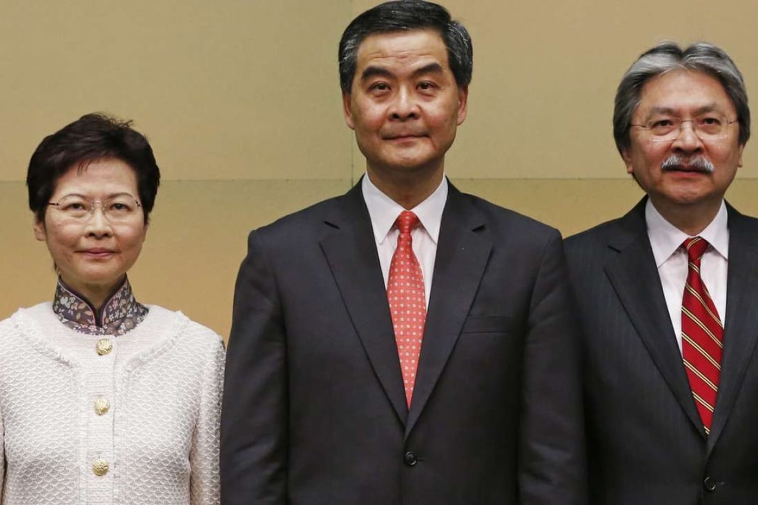 Carrie Lam appears to have an edge over John Tsang in the race to succeed Chief Executive Leung Chun-ying. Photo: AP
