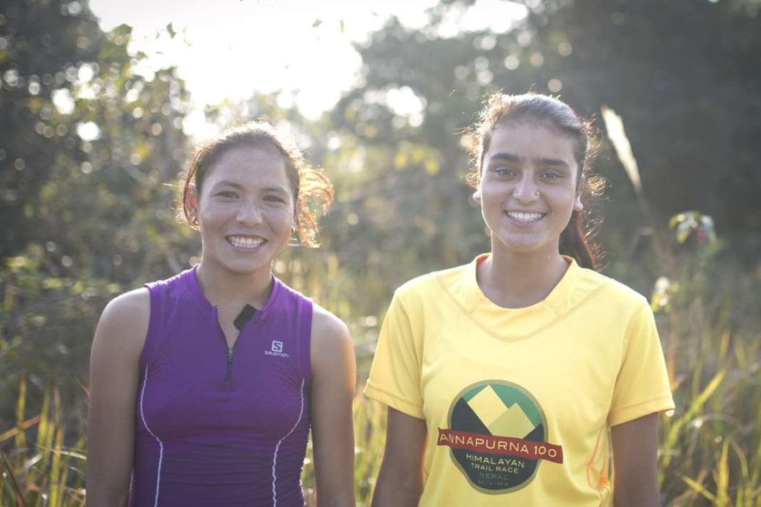 Nepali distance runners Sunmaya Budha (left) and Purna Laxmi Neupane on Lantau. Photo: Lloyd Belcher