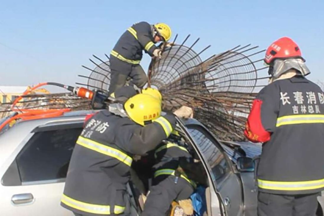 Chinese Driver Survives Car Crash After Skull And Leg Impaled On Steel