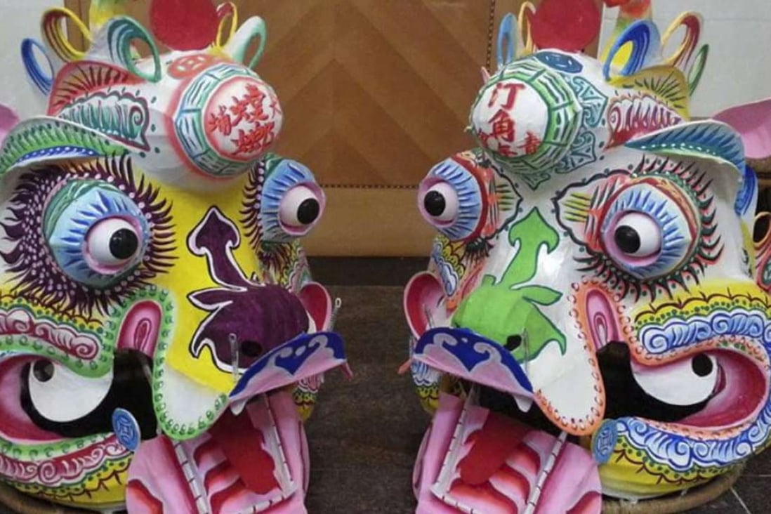 Ornate lion heads created by Kenneth Mo for Lunar New Year. Photos: Kenneth Mo
