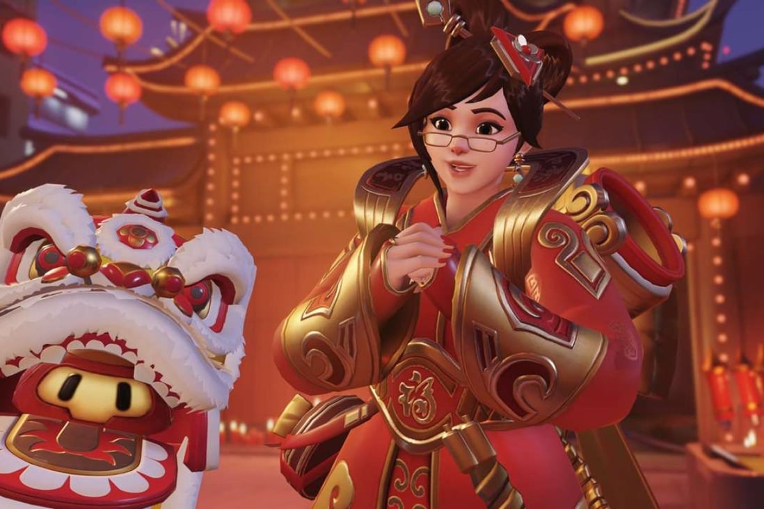Character Mei in Lunar New Year costume in the updated Overwatch.