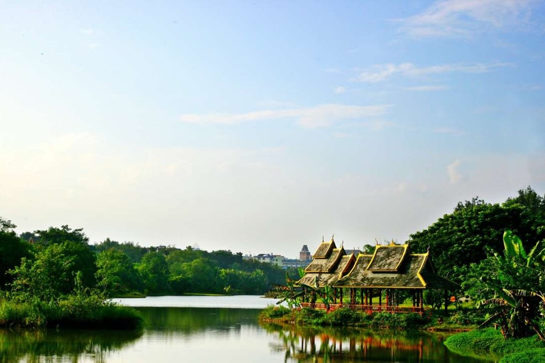 A lake view at the Manting Park in Jinghong city in Xishuangbanna. Photo: Imaginechina