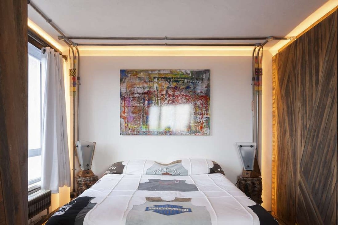 Enrico Marone Cinzano's bedroom: the paint contains colloidal silver to guard against electromagnetic frequencies, the wood is untreated and the room turns to pitch darkness at night. Photo: Courtesy of Enrico Marone Cinzano