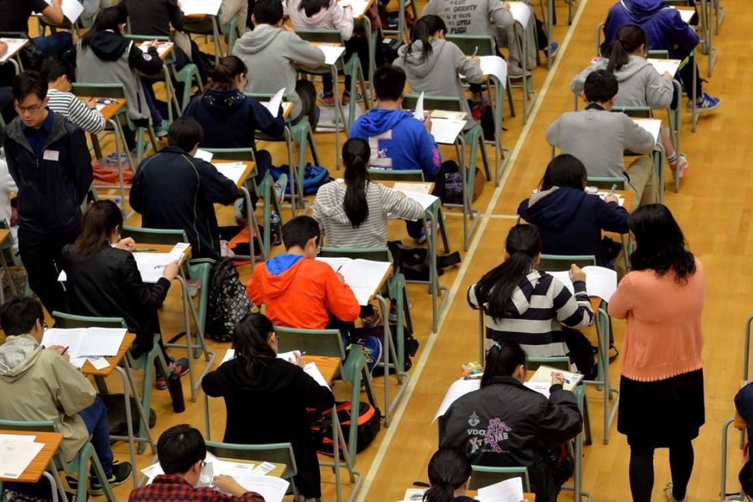 Students take the Hong Kong Diploma of Secondary Education examination last April. Photo: Handout