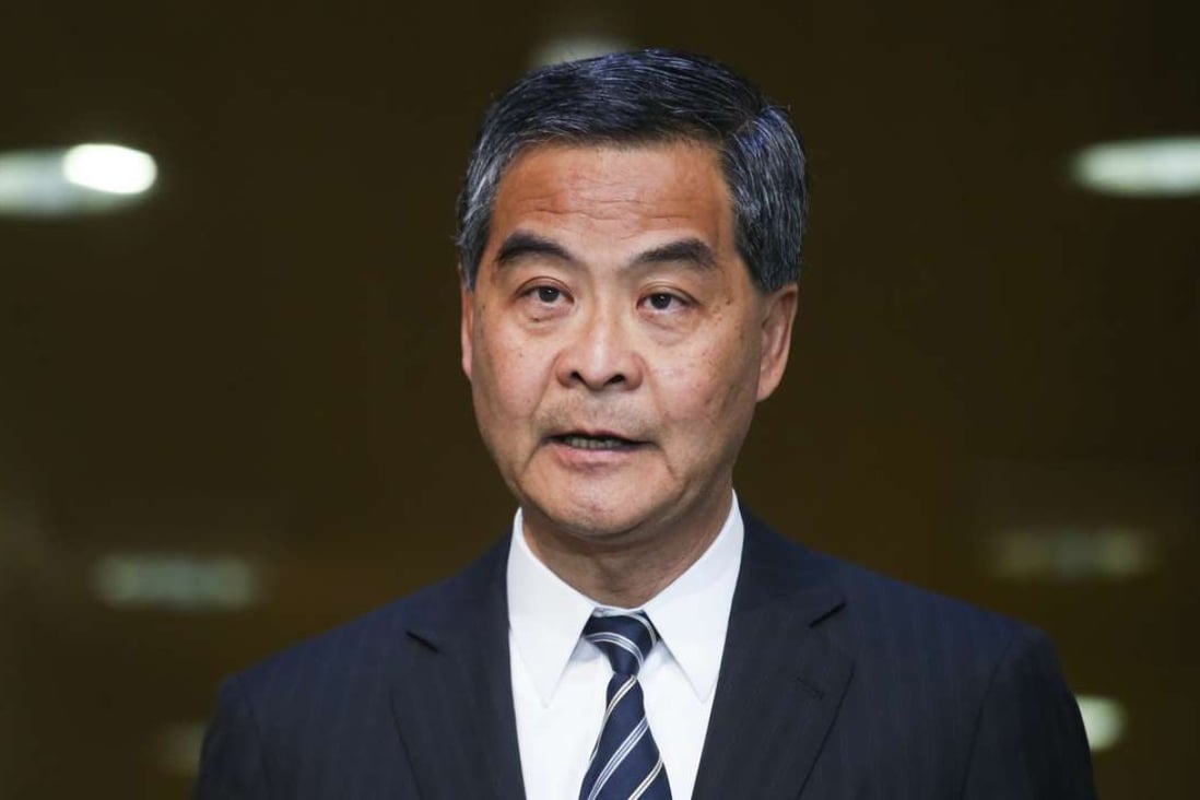 Chief Executive Leung Chun-ying meets the press before an Exco meeting in Tamar on Tuesday. Photo: David Wong