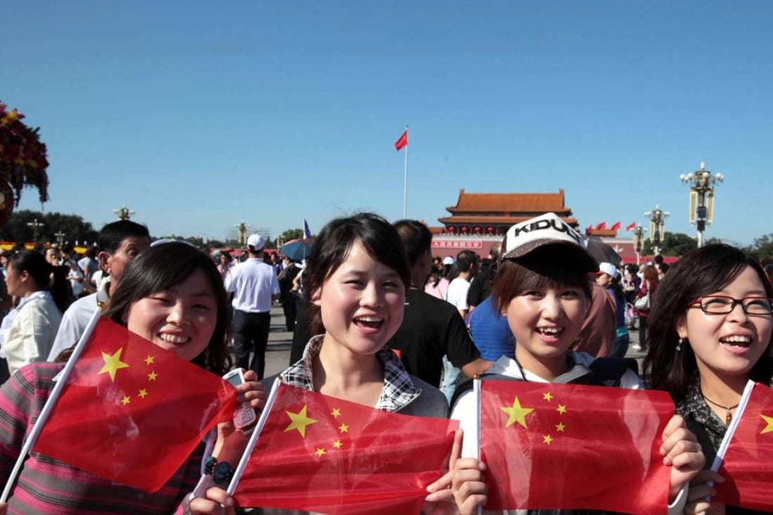 A file picture of young people enjoying the National Day holiday in China at Tiananmen Square in Beijing. Photo: Xinhua