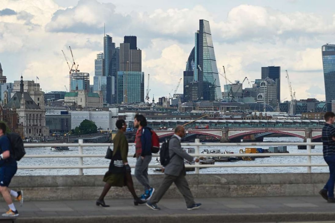 The City of London skyline as seen from Waterloo Bridge in central London last May, a month before the UK voted to separate from the EU. Photo: AFP