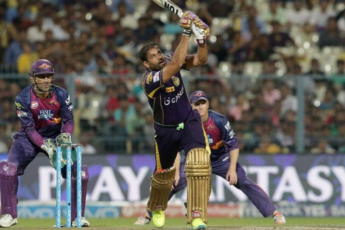 Yusuf Pathan in action in the Indian Premier League.