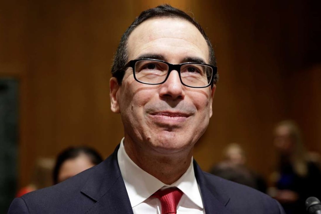 Steven Mnuchin pictured during this Senate Finance Committee confirmation hearing on his nomination to be US Treasury secretary. Photo: Reuters