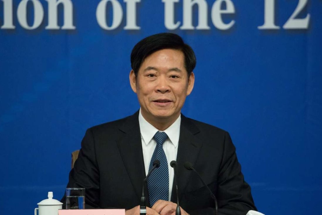 A file picture of Yang Dongliang taken in March 2015 while he was head of the State Administration of Work Safety. Photo: Reuters
