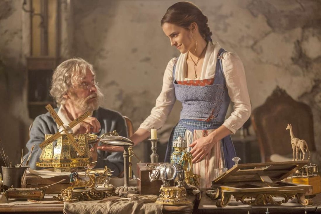Emma Watson stars as Belle and Kevin Kline is Maurice, Belle’s father, in Beauty and the Beast. Photo: Disney