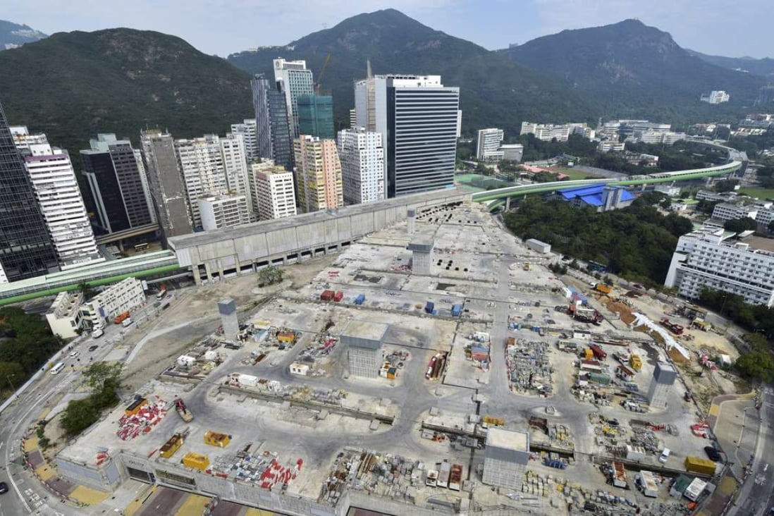 The construction site at Wong Chuk Hang MTR station, in early December. Photo: HANDOUT