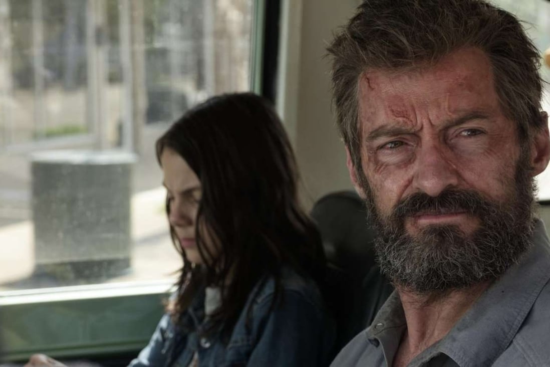Dafne Keen and Hugh Jackman star in Logan.