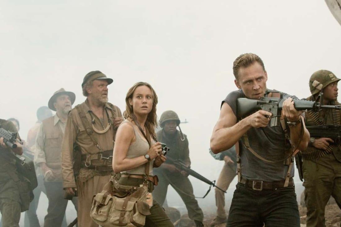 Tom Hiddleston (right) and Brie Larson explore the island in the film Kong: Skull Island (category IIB). The film, which also stars Samuel L. Jackson, is directed by Jordan Vogt-Roberts