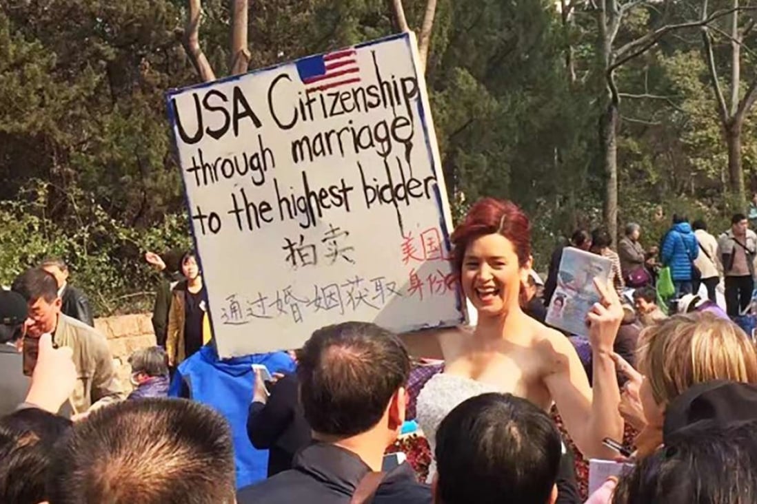 The potential bride displayed her US passport as proof of her offer. Photo: Handout