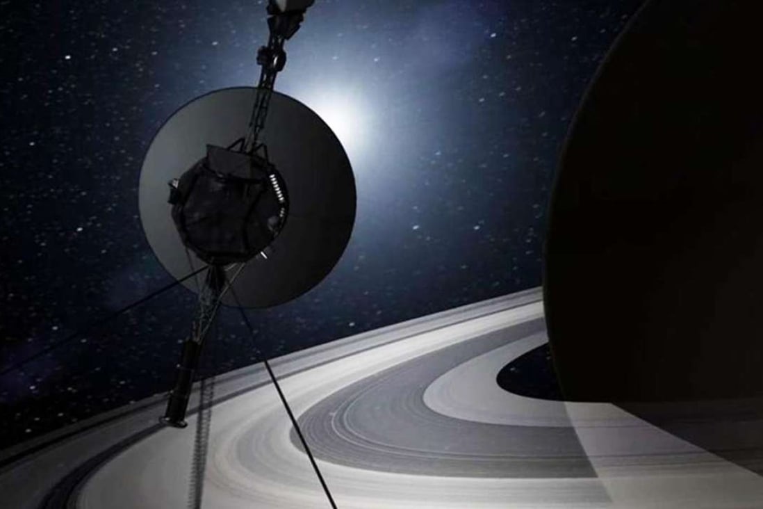 An artist’s concept shows NASA's Voyager-1, launched in 1977, encountering Saturn. Photo: Reuters