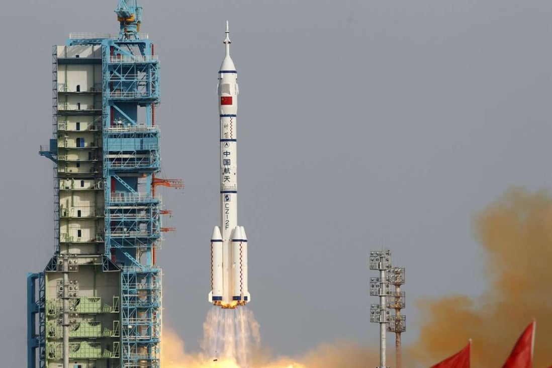 A file picture of the launch of China’s Shenzhou 9 spacecraft five years ago. Photo: AP