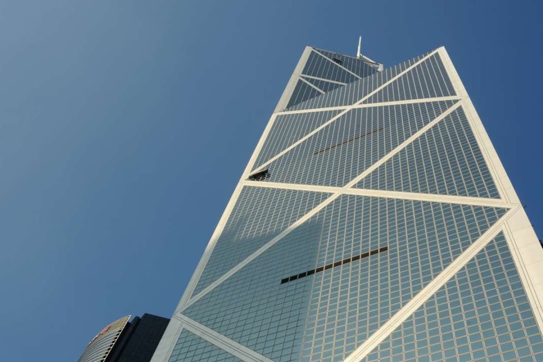 I.M. Pei’s Bank of China Tower in Central – known as Chinese Silver Sword.