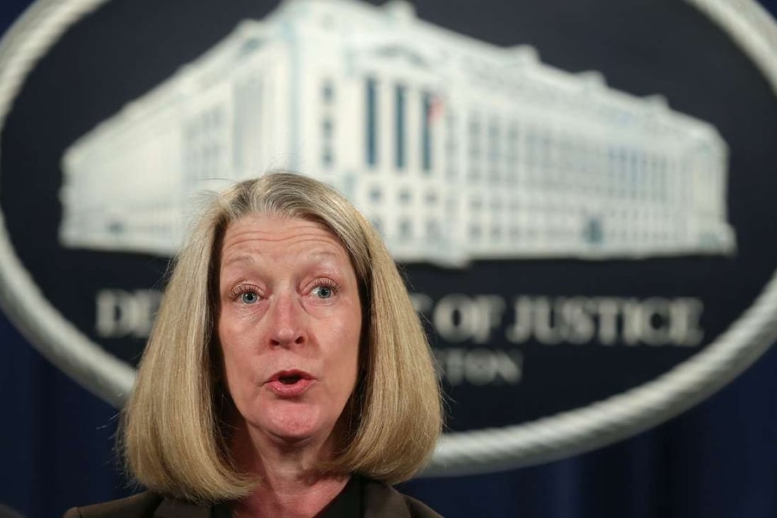 A file picture of Mary McCord, acting US assistant attorney general. McCord issued a statement that a US diplomat had been charged over contacts with Chinese intelligence agents. Photo: AFP