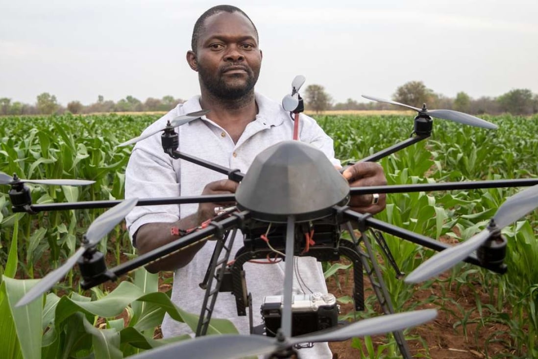 A drone used to monitor a plot of a heat-tolerant hybrid maize at the Chiredzi Research Station, in Zimbabwe, last year. Picture: AFP