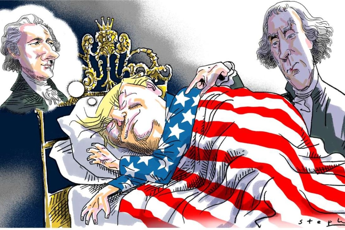 Trump and his millionaire cabinet members and advisers have appeared to ignore the Jeffersonian ideals of religious freedom and human rights that have been the American trademark of “transformational” leadership in international affairs. Illustration: Craig Stephens