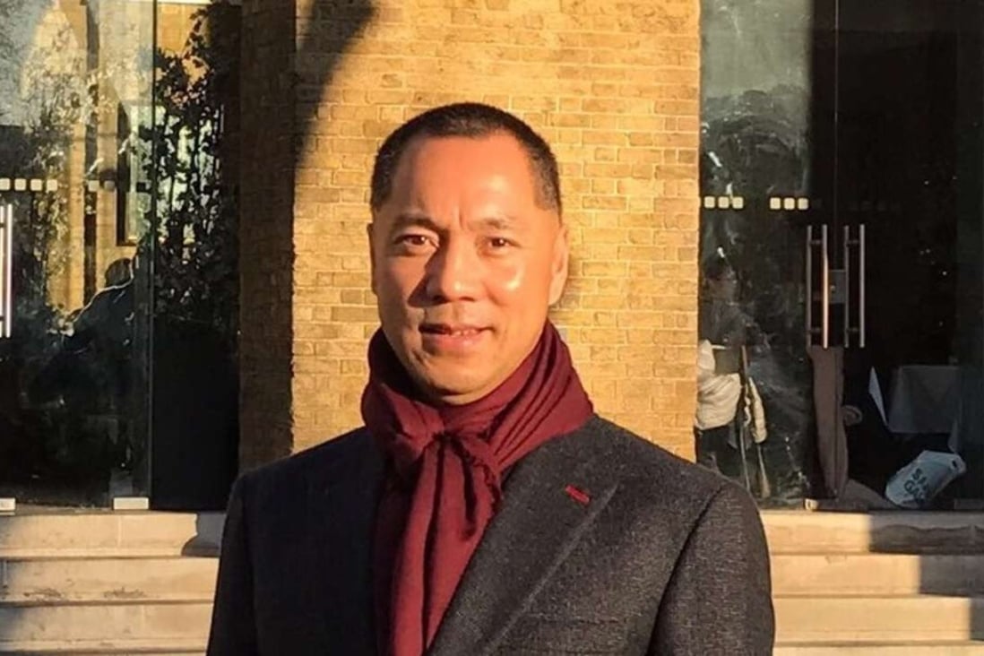 Guo Wengui claims to have evidence of corruption at the top of the Communist Party. Photo: Handout
