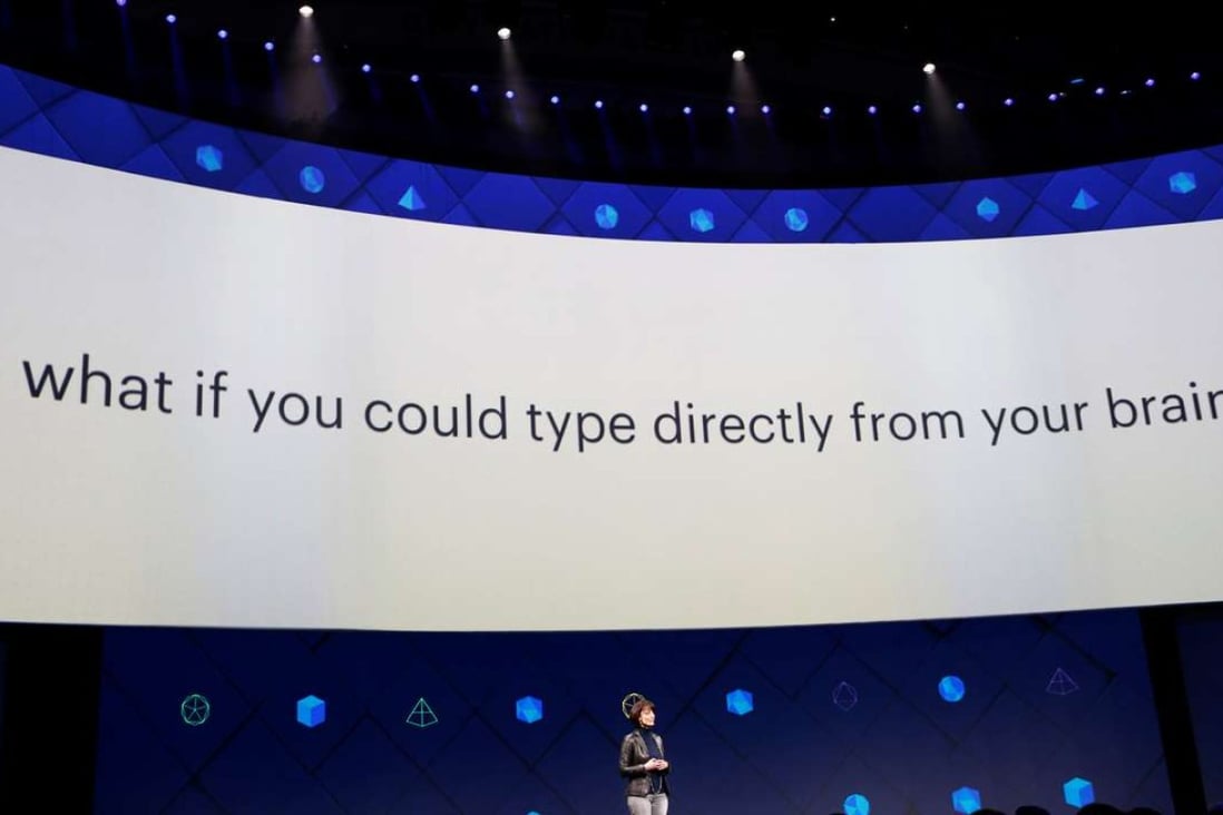 Regina Dugan, vice-president of engineering at Facebook, speaks on stage during the second day of the annual Facebook F8 developers conference in San Jose, California, on Wednesday. Photo: Reuters