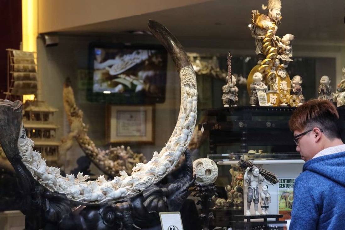 Some shops selling ivory have been found to suggest that customers break the law by taking products out of Hong Kong without a permit. Photo: Felix Wong