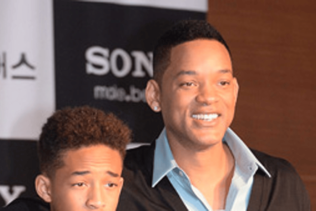 Will Smith, right, and Jaden Smith visited Korea in 2013. Photo: Korea Times