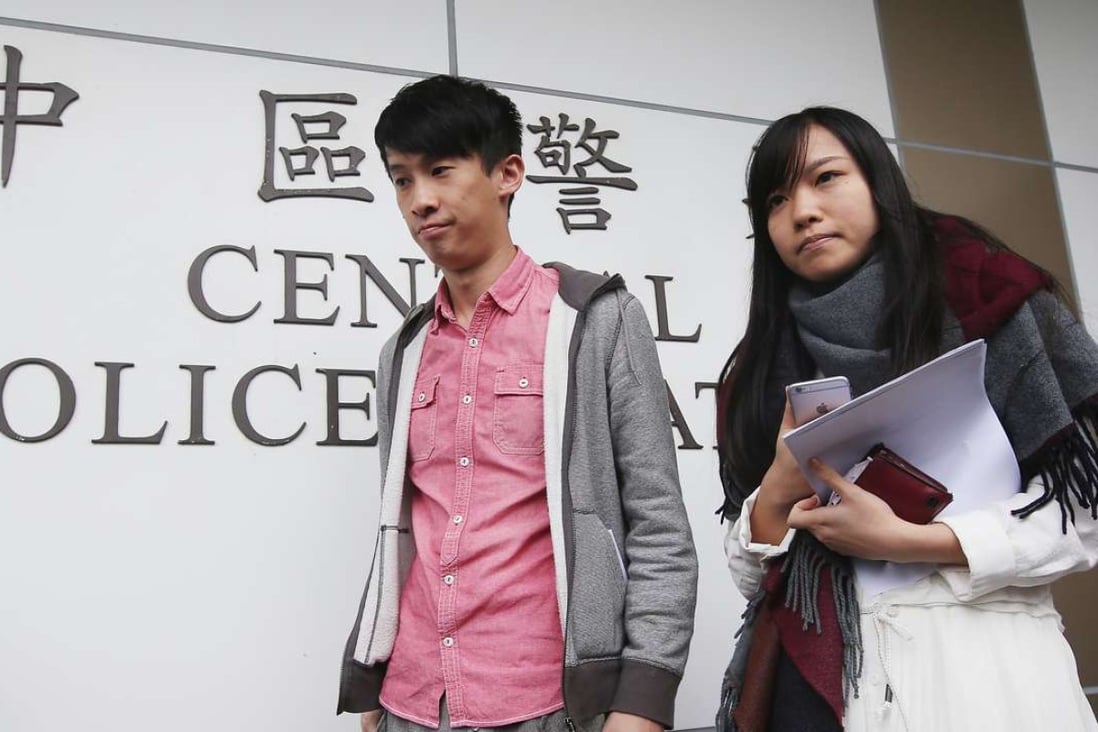 Baggio Leung and Yau Wai-ching were arrested. Photo: Sam Tsang