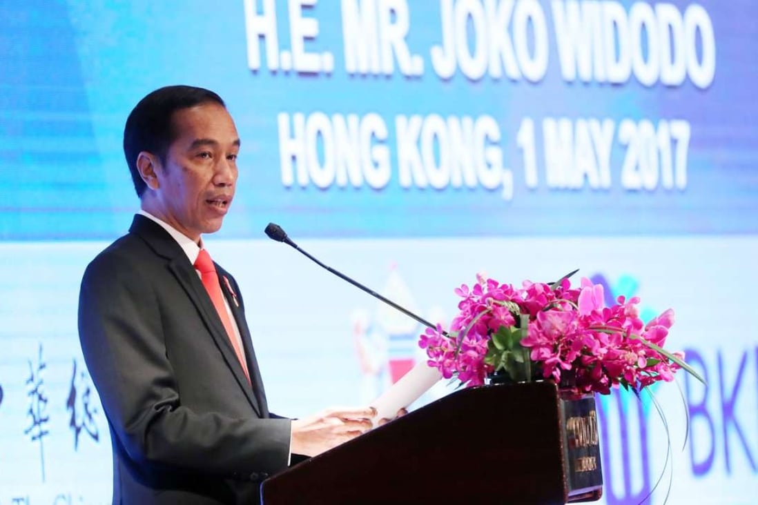 Joko Widodo attends a forum with Hong Kong and Indonesian business leaders. Photo: Sam Tsang