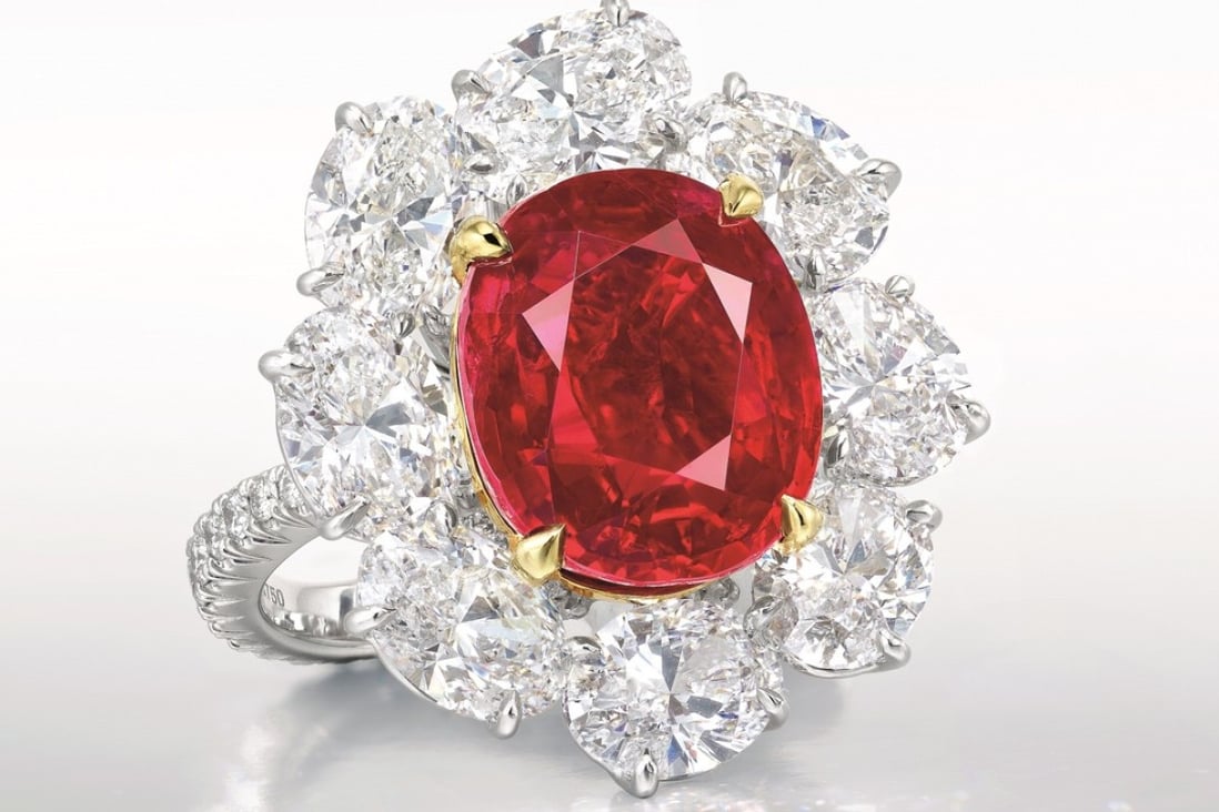 A ring with the “Ratnaraj Ruby” and diamonds sold at Christie’s Hong Kong 2016 Autumn Sale.