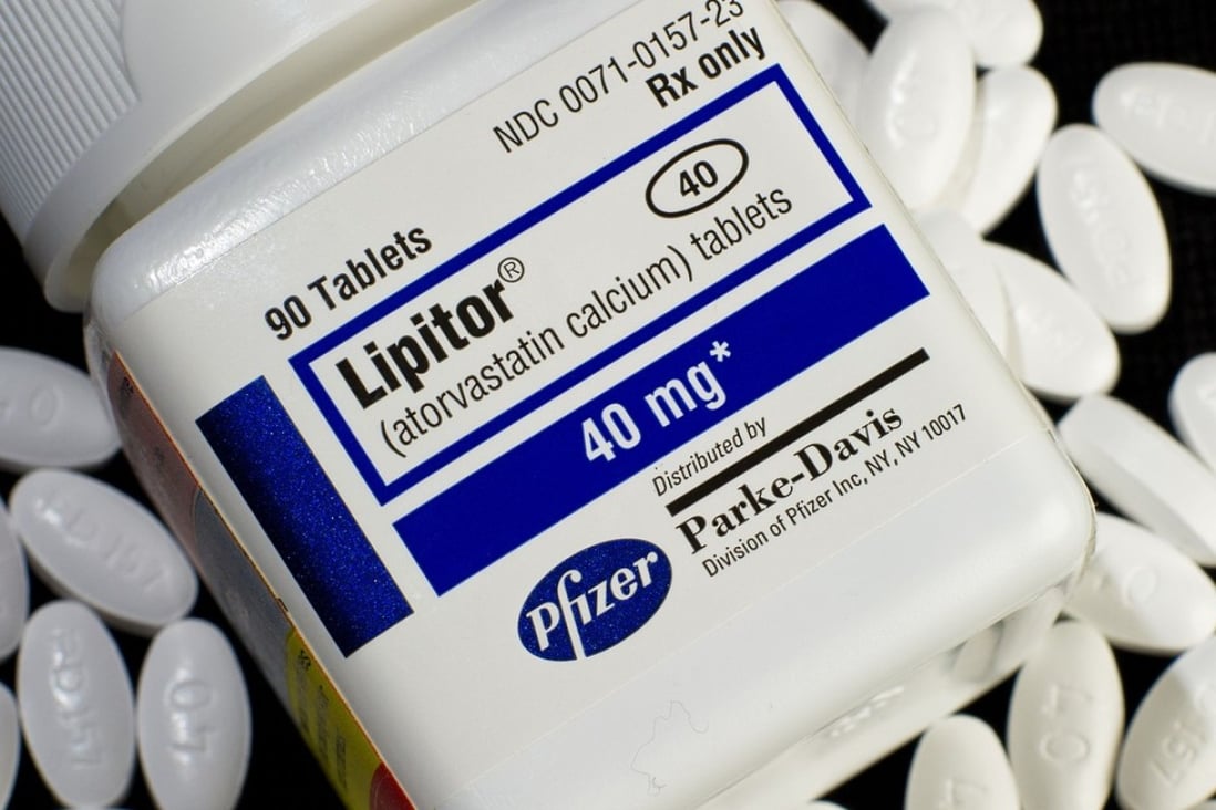 A prescription bottle of Lipitor, a trade name of atorvastatin. Photo: AFP