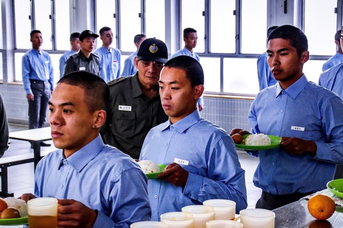 Neo Yau Hawk-sau (second from right) plays a young gang member serving time in With Prisoners (category III; Cantonese), directed by Andrew Wong. The film also stars Kelvin Kwan.