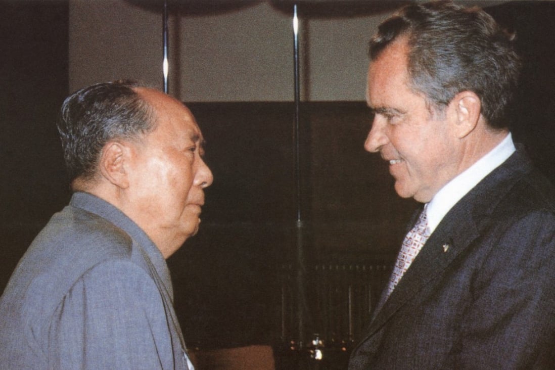 Mao Zedong welcomes US President Richard Nixon. Michael J. Green praises Nixon as a deep geopolitical strategist in his new book about America in the Pacific. Photo: AFP