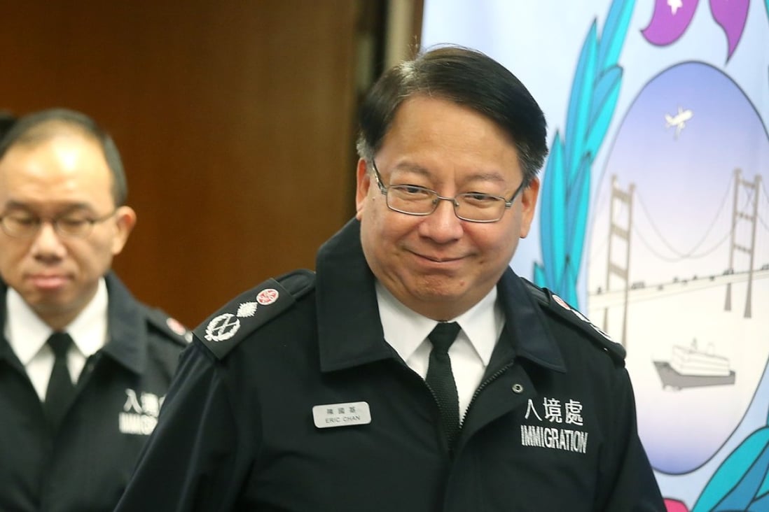 Eric Chan retired from the Immigration Department in April last year. Photo: K. Y. Cheng