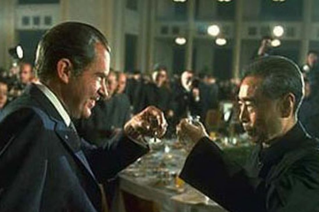 US president Richard Nixon toasts with Chinese Prime Minister Zhou Enlai in Beijing in 1972. Handout photo