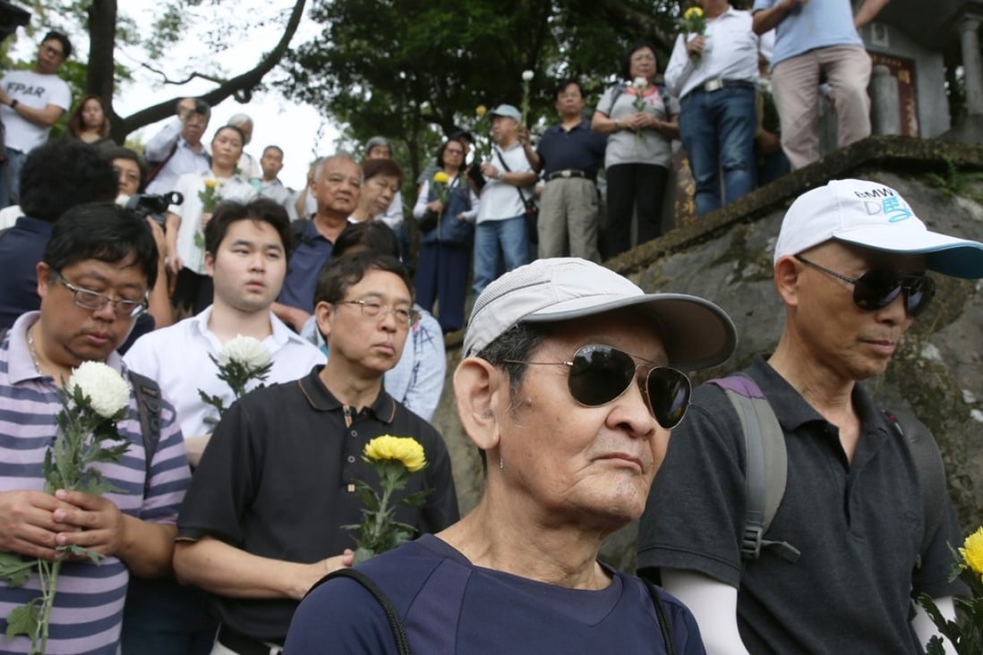 Attendees at the memorial service in Fanling on Sunday. Photo: Sam Tsang