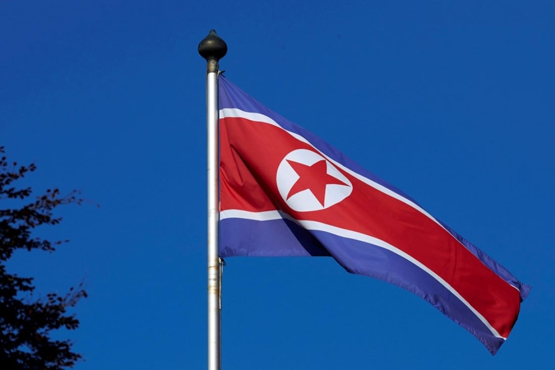 A North Korean flag flies on a mast at the Permanent Mission of North Korea in Geneva. Photo: Reuters