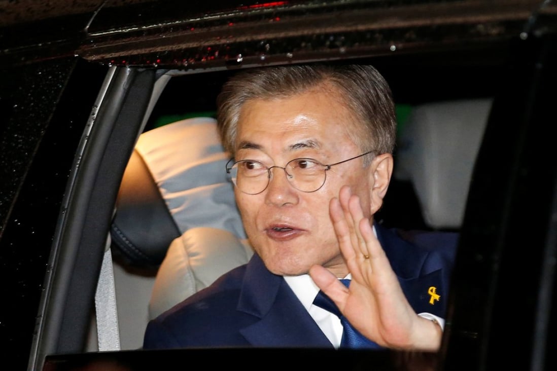 Exit polls in South Korea’s presidential election showed Moon Jae-in, a liberal human rights lawyer and advocate of a moderate policy on rival North Korea, was expected to win the vote held on Tuesday. Photo: Reuters
