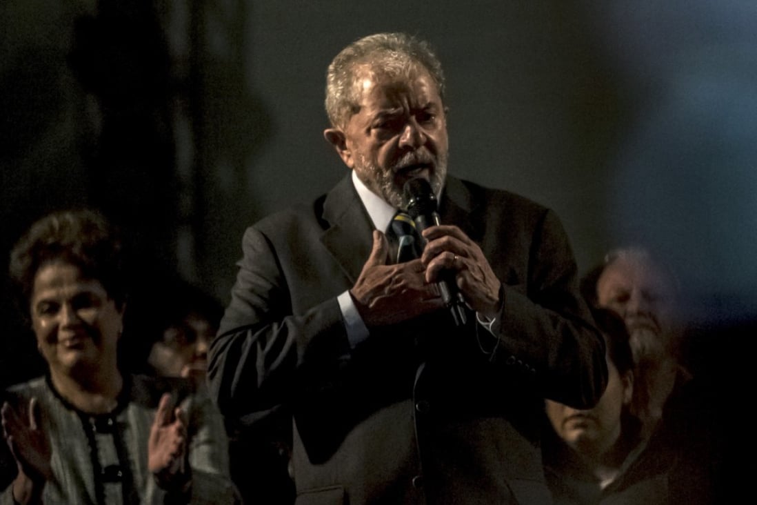 Luiz Inacio Lula da Silva, former president of Brazil, delivers a speech after testifying before Sergio Moro, the lead jurist in the sprawling corruption probe known as Operation Carwash, in Curitiba, Brazil, on Wednesday. Photo: Bloomberg